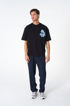 Oversize Cotton Tee - "Life Must Go On" Patch & Plant Graphic