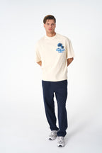 Oversize Cotton Tee - "Life Must Go On" Patch & Plant Graphic