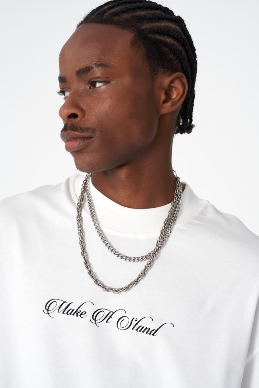 Oversize Cotton Tee / "Make A Stand" Photographic Graphic Print.