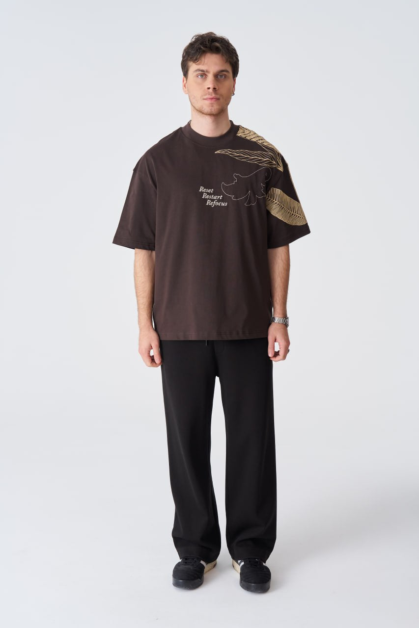 Reset Restart Refocus Organic Graphic Oversize Tee