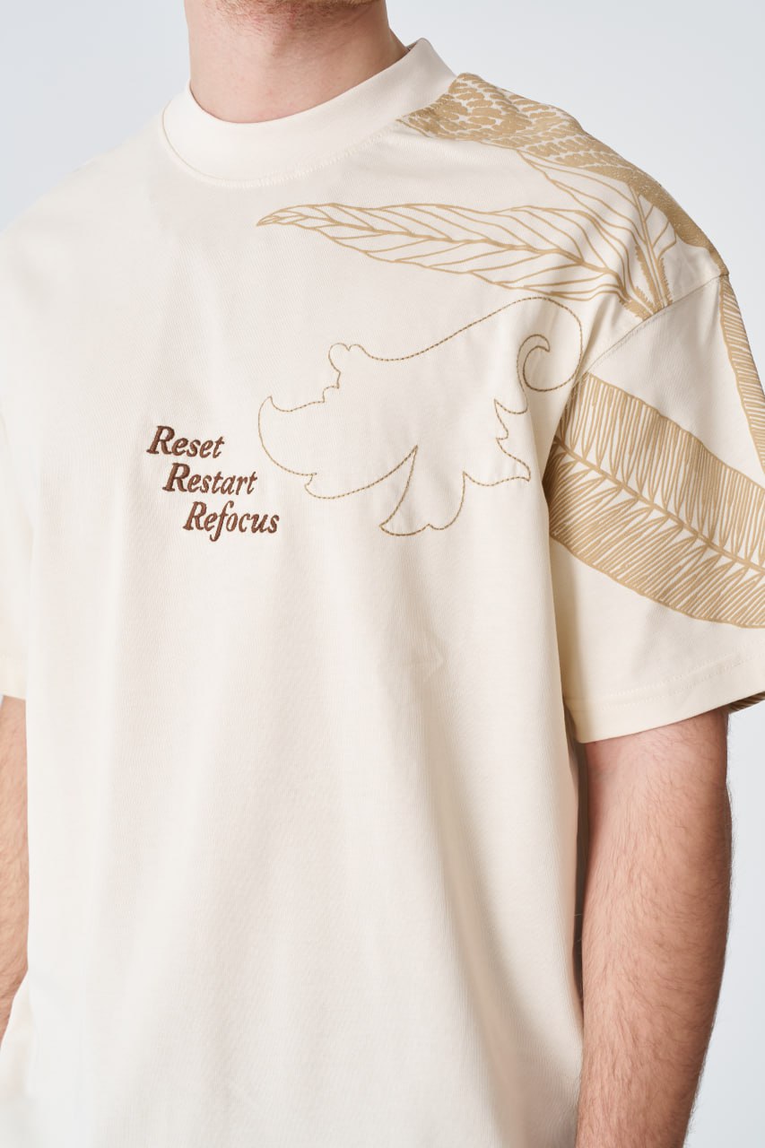 Reset Restart Refocus Organic Graphic Oversize Tee