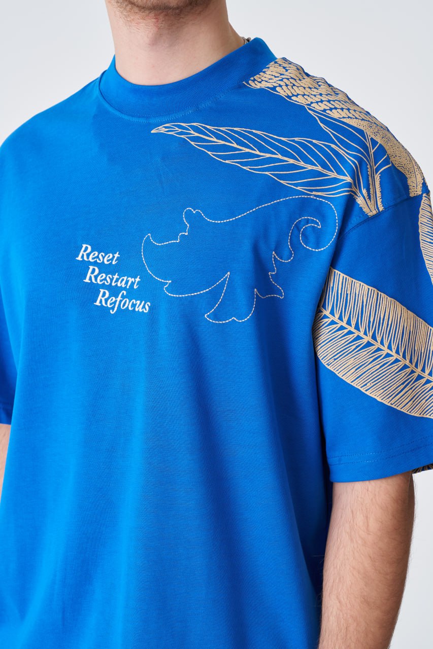 Reset Restart Refocus Organic Graphic Oversize Tee