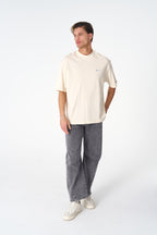 Oversize Cotton Tee / Oriental Rug Tapestry Graphic Print & Embroidery