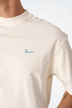 Oversize Cotton Tee / Oriental Rug Tapestry Graphic Print & Embroidery