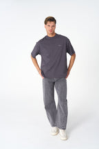 Oversize Cotton Tee / Oriental Rug Tapestry Graphic Print & Embroidery