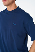 Oversize Cotton Tee / Oriental Rug Tapestry Graphic Print & Embroidery