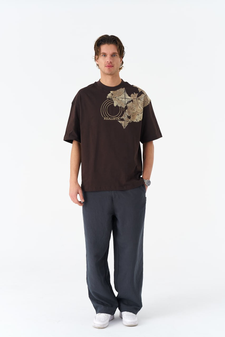 Oversize Cotton Tee / Ornate Animal Graphic Print "Fear Of Being Average"