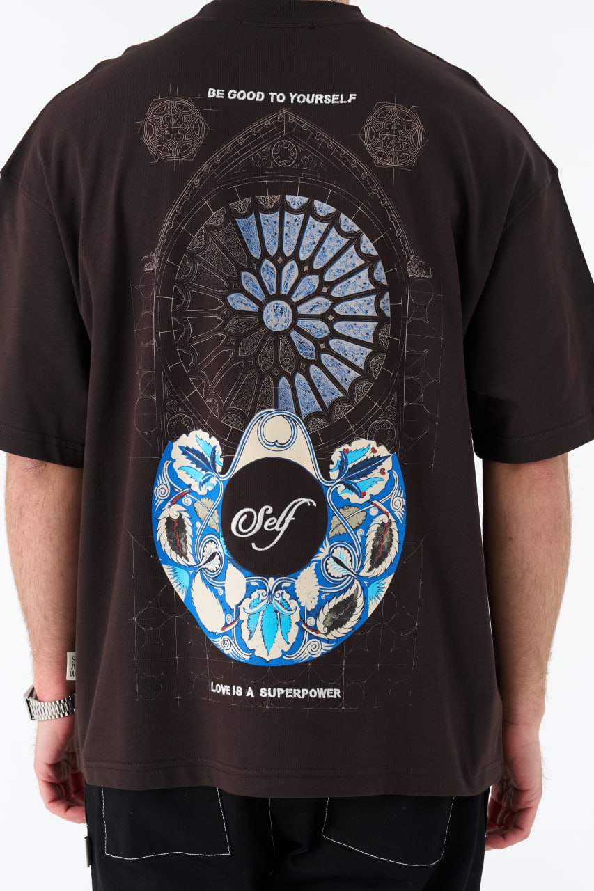 Self Love Is A Superpower Stained Glass Print Oversize Tee