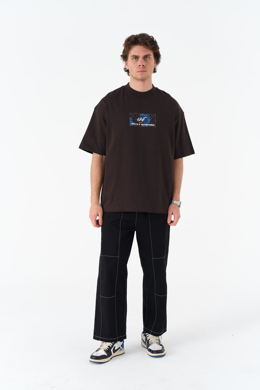 Self Love Is A Superpower Stained Glass Print Oversize Tee