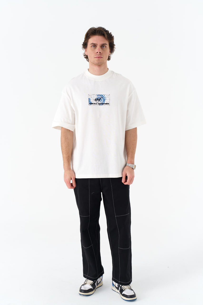 Self Love Is A Superpower Stained Glass Print Oversize Tee