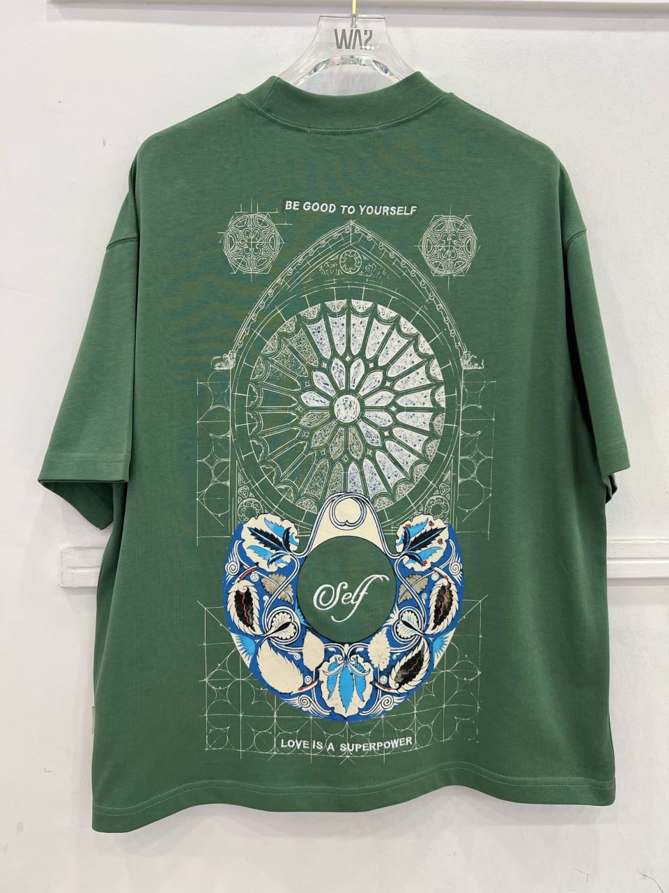 Self Love Is A Superpower Stained Glass Print Oversize Tee