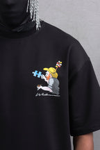 Oversize Cotton Tee – Starry Night  Graphic Print