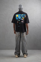 Oversize Cotton Tee – Starry Night  Graphic Print