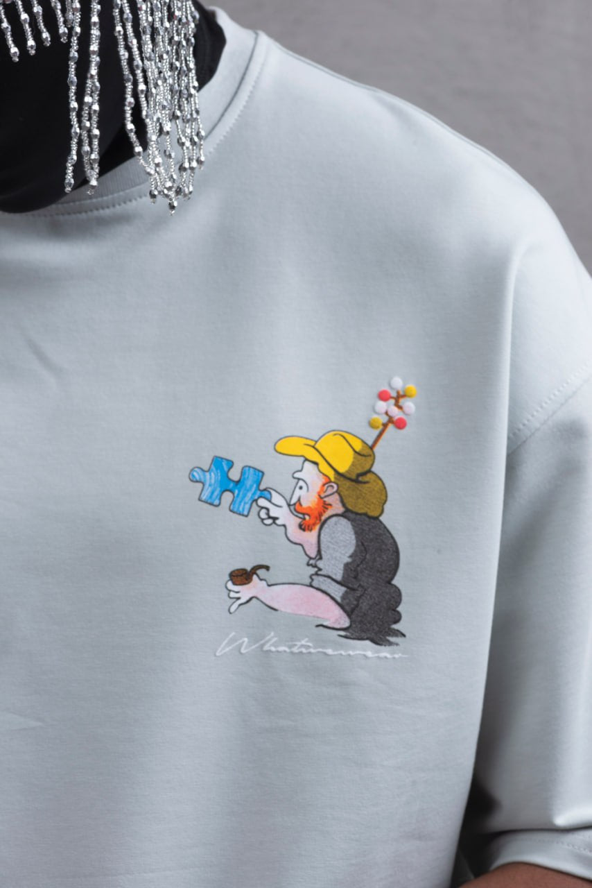 Oversize Cotton Tee – Starry Night  Graphic Print