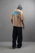 Oversize Cotton Tee – Starry Night  Graphic Print