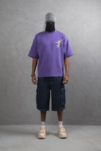 Oversize Cotton Tee – Starry Night  Graphic Print