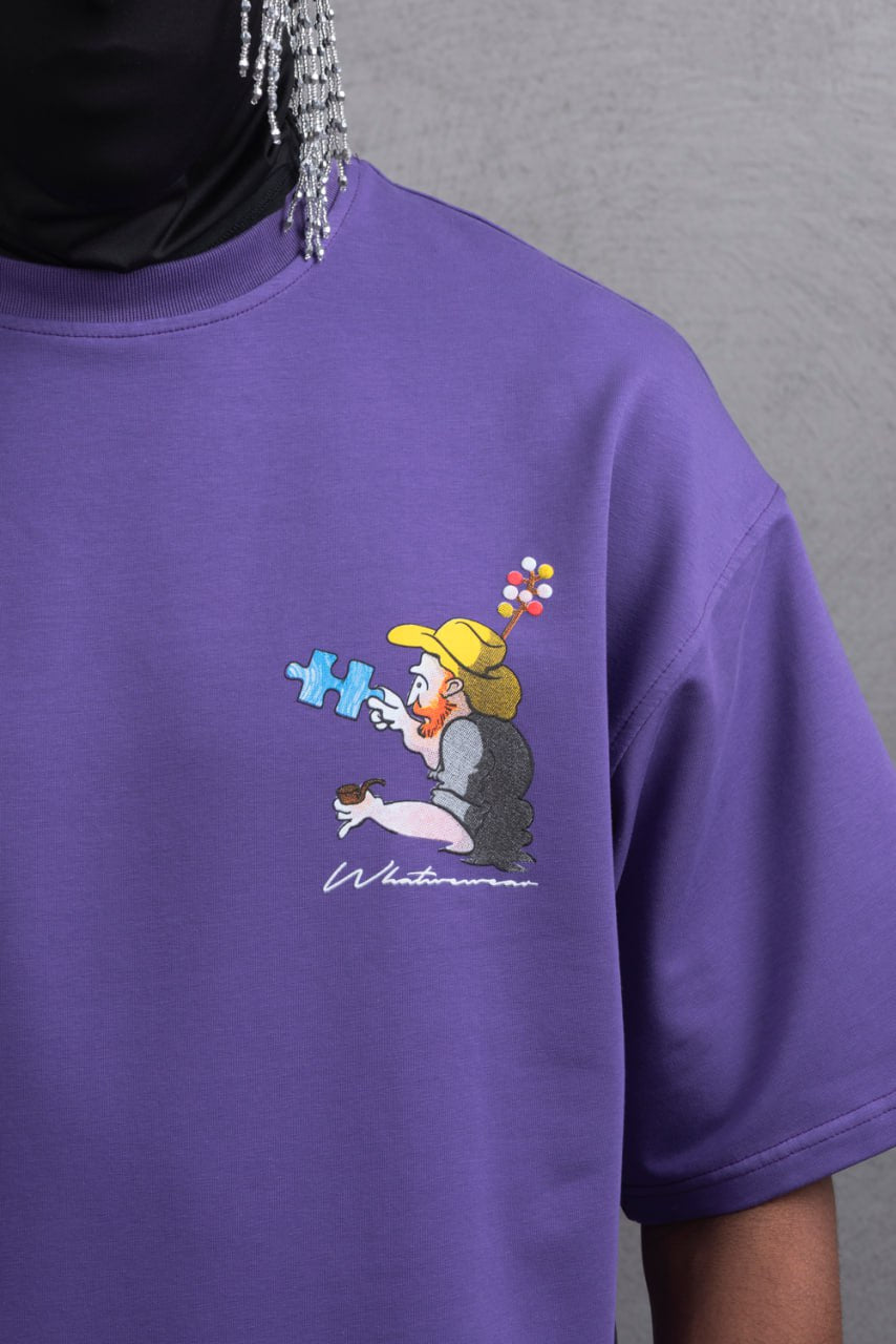 Oversize Cotton Tee – Starry Night  Graphic Print