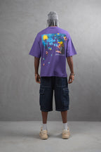 Oversize Cotton Tee – Starry Night  Graphic Print