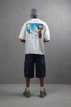 Oversize Cotton Tee – Starry Night  Graphic Print