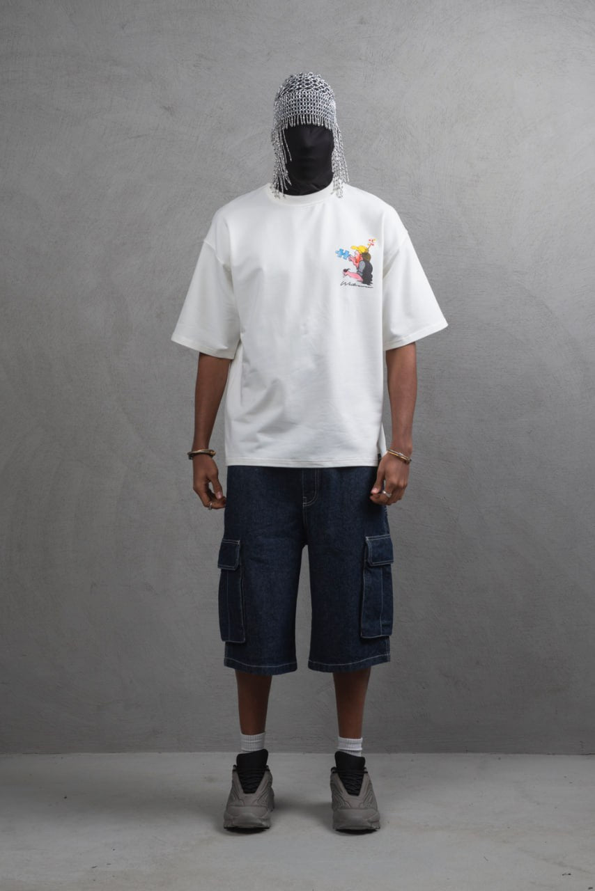 Oversize Cotton Tee – Starry Night  Graphic Print