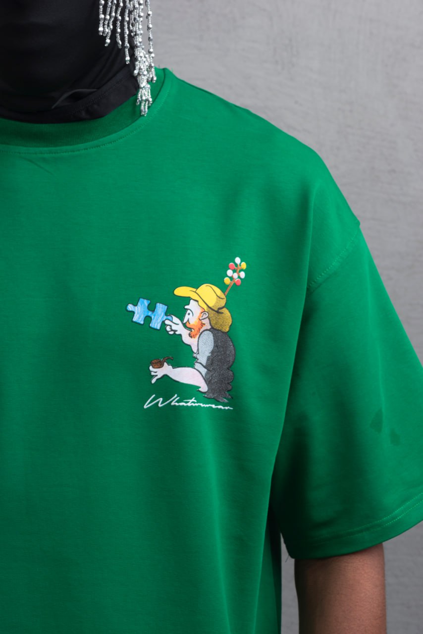 Oversize Cotton Tee – Starry Night  Graphic Print