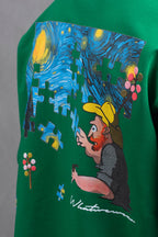 Oversize Cotton Tee – Starry Night  Graphic Print