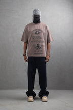 Oversize Cotton Tee - "Strong Brave Couture" Graphic Print