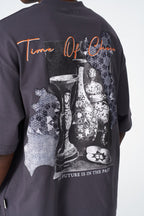 Time Of Chaos Vase Graphic Oversize Cotton Tee