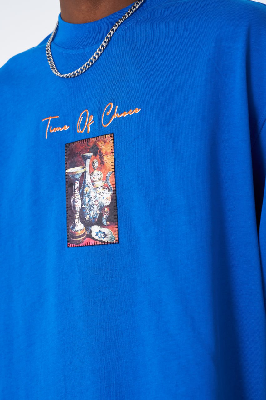 Time Of Chaos Vase Graphic Oversize Cotton Tee