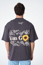 Oversize Cotton Tee / Vincent Van Gogh Artist Name & Art Print