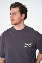 Oversize Cotton Tee / Vincent Van Gogh Artist Name & Art Print