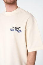 Oversize Cotton Tee / Vincent Van Gogh Artist Name & Art Print