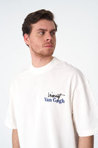 Oversize Cotton Tee / Vincent Van Gogh Artist Name & Art Print
