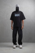 Oversize Cotton Tee – "Virtual Nomad" Graphic Print