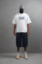 Oversize Cotton Tee – "Virtual Nomad" Graphic Print
