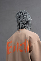 Oversize Cotton Tee – "(End)" Flame Graphic Print