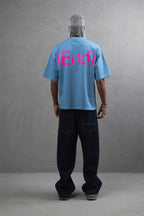 Oversize Cotton Tee – "(End)" Flame Graphic Print