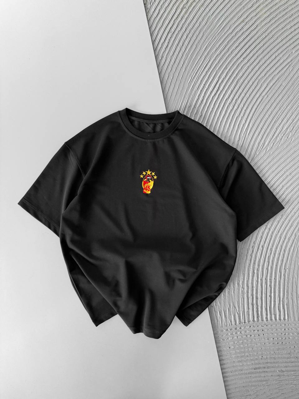 Oversize Embroidered T-Shirt – OSIMHEN 45 Flame & Stars Logo