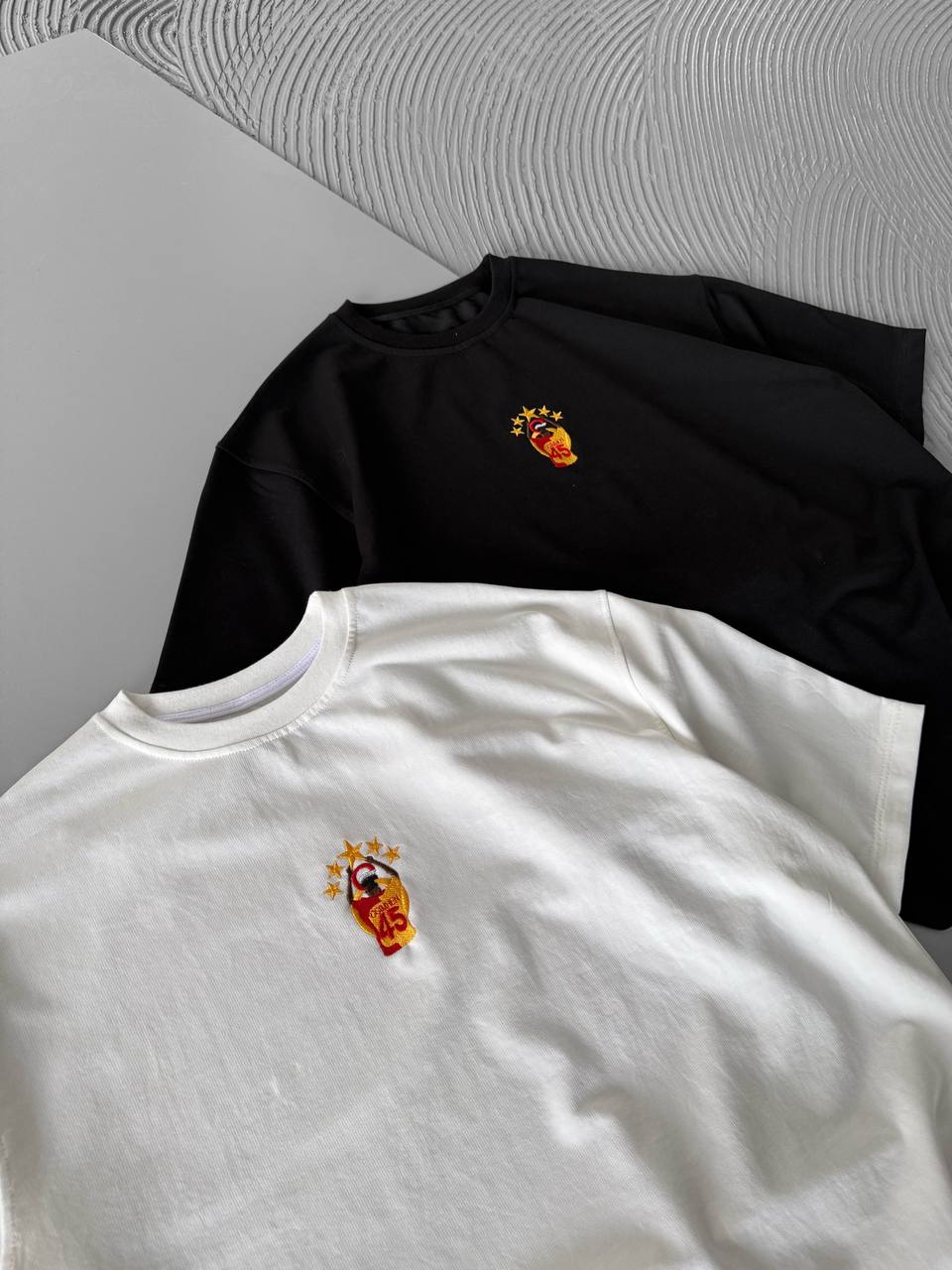 Oversize Embroidered T-Shirt – OSIMHEN 45 Flame & Stars Logo