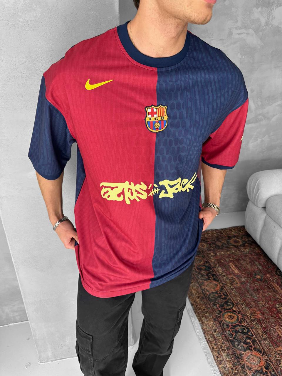 Cactus Jack Split Color Football Jersey Tee