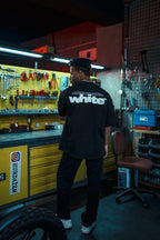 Oversize Graphic Cotton Tee – "White" Minimalist Text Print T-Shirt