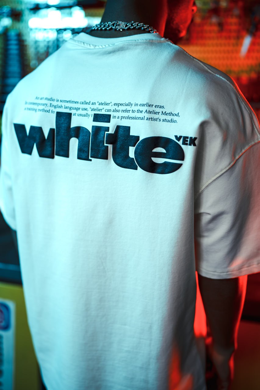 Oversize Graphic Cotton Tee – "White" Minimalist Text Print T-Shirt