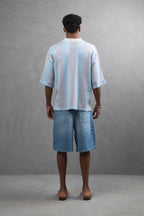Oversize Striped Cotton Polo Tee – "What We Wear" Design Shirt