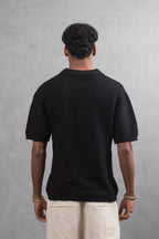Oversize Textured Cotton Polo T-Shirt – Modern Casual Streetwear
