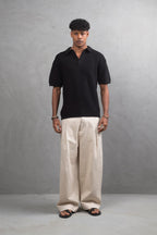 Oversize Textured Cotton Polo T-Shirt – Modern Casual Streetwear