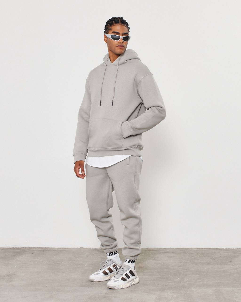 Oversized 3-Thread Hoodie Sweatpants Set