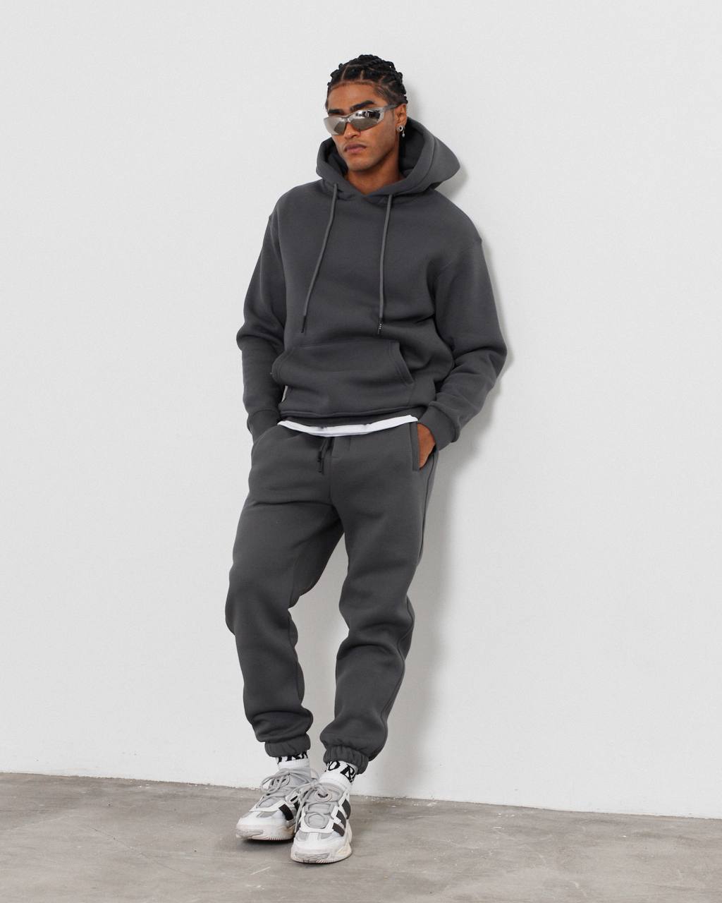 Oversized 3-Thread Hoodie Sweatpants Set
