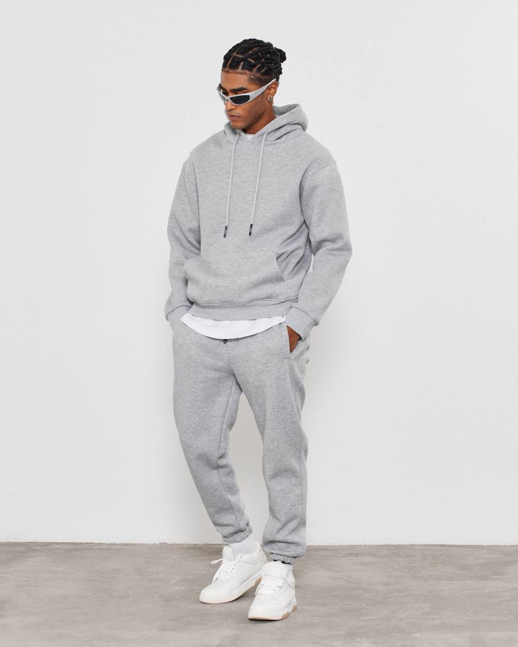 Oversized 3-Thread Hoodie Sweatpants Set