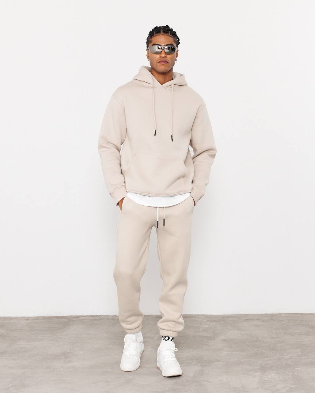 Oversized 3-Thread Hoodie Sweatpants Set