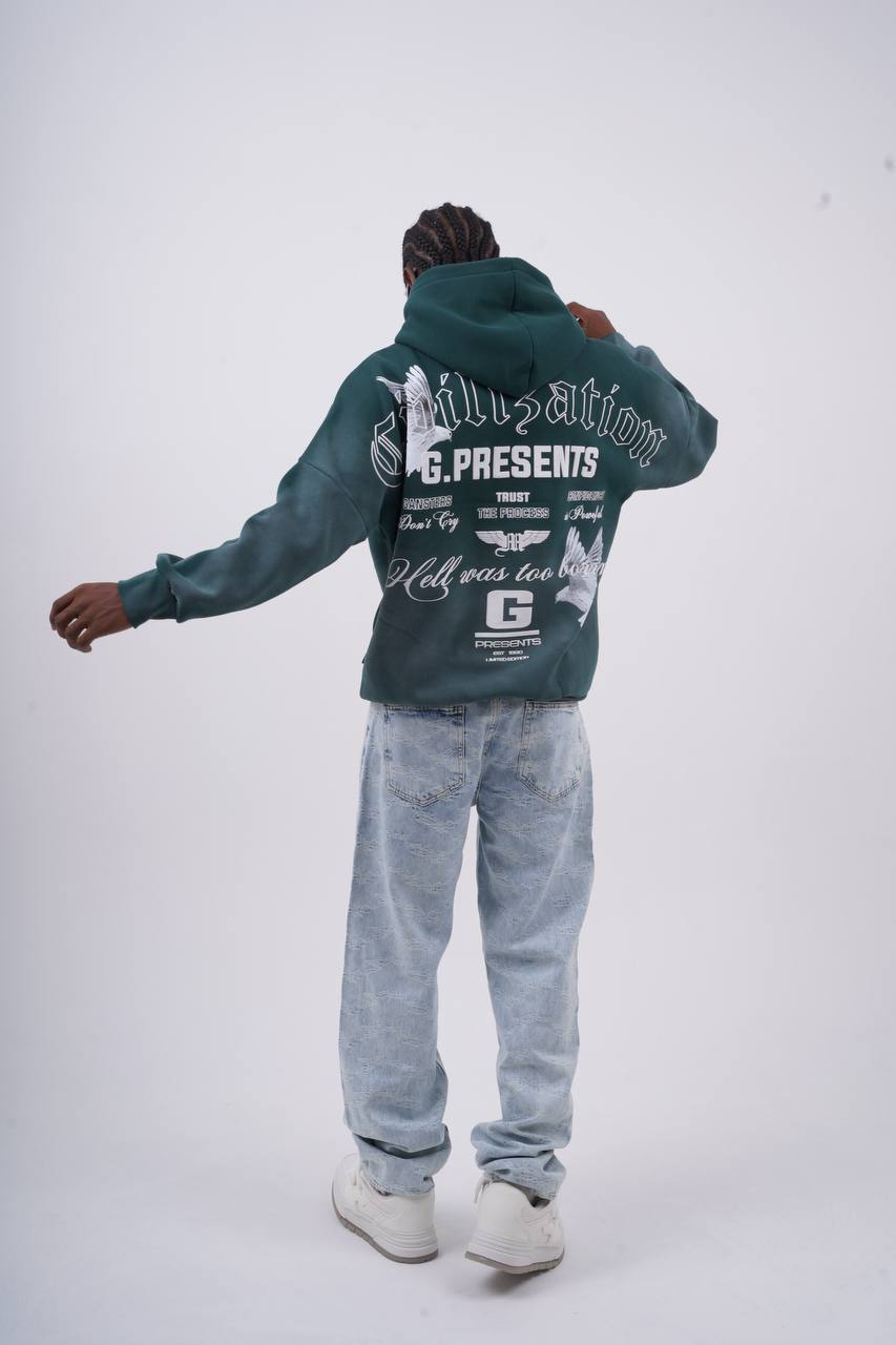 Oversized "Civilization" Graphic Hoodie - Unisex Streetwear Sweatshirt